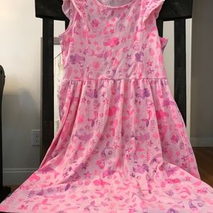 Girls sleeveless dress size 8 pink with mermaids. Jumping beans